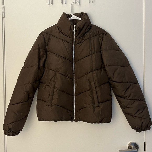 Chocolate-Brown Puffer Jacket Size M - Picture 1 of 4
